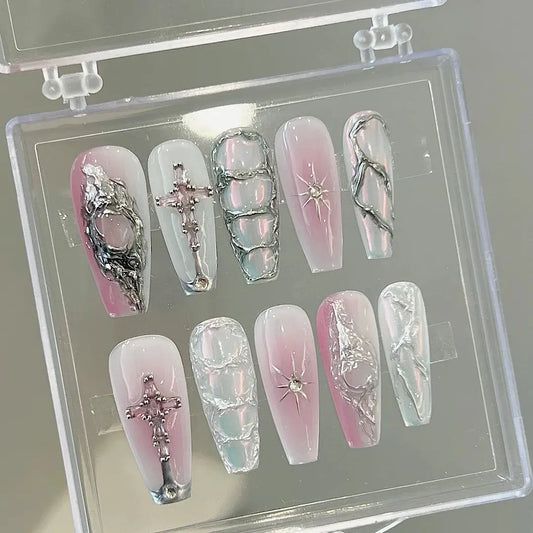 Handmade customized niche Spicy Girl Sweet Cool 3D Nail Patch Nail Enhancement Wearing Nail
