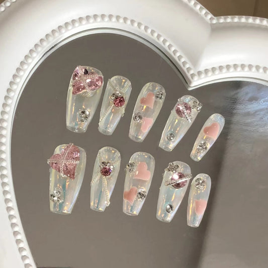 false nail patch can be taken and worn with Baroque love net red for a long time