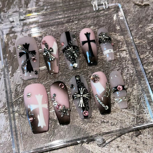 Mandarin Duck Y2K Spice Girl Wears Nail Custom False Nail Phototherapy Handmade Short Nail