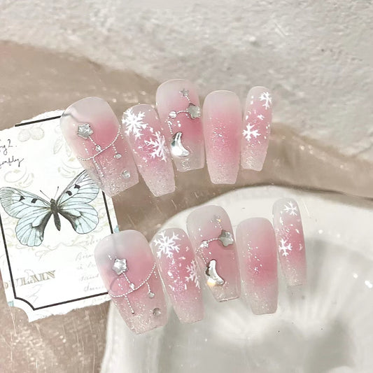 Popular girl sweet angel wing style wearing nail patch pure manual manicure removable style
