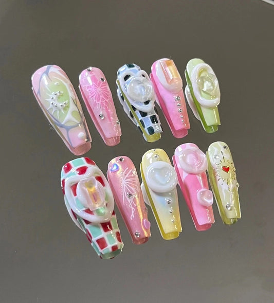 manicure manual wearing nail patch finished y2k hard candy girl