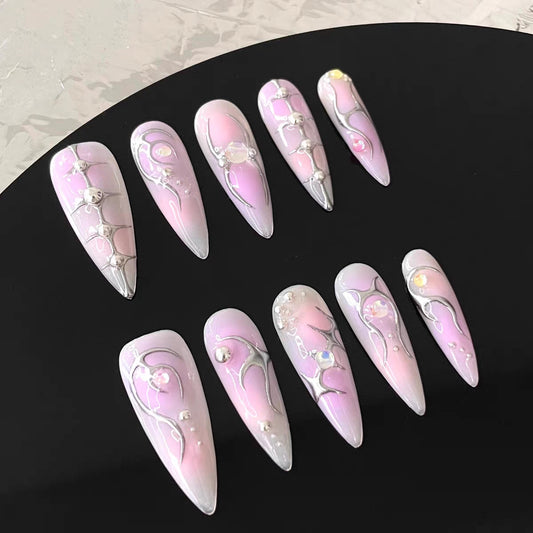 Spicy Girls' INS Same Pink Purple Spray Painted Hand Painted European and American Wearing Armor Finished Armor Plate Wearing Armor