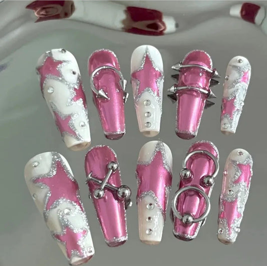 Gentle and hot girls wear nails in autumn and winter Y2K nail enhancement wearable popular halo dyed butterfly for pregnant women