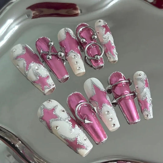 Gentle and hot girls wear nails in autumn and winter Y2K nail enhancement wearable popular halo dyed butterfly for pregnant women