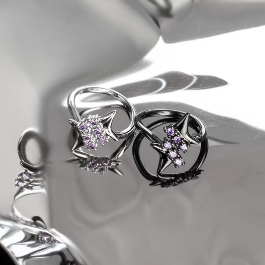 Purple star metal ring