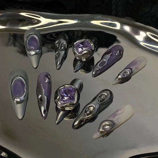 Pure handmade custom Y2K hot girl original design nails