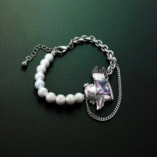 An arrow through the heart square treasure bracelet female ins niche new senior sense