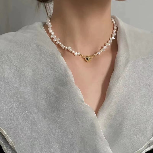 French small fragrance style i love baroque pearl necklace