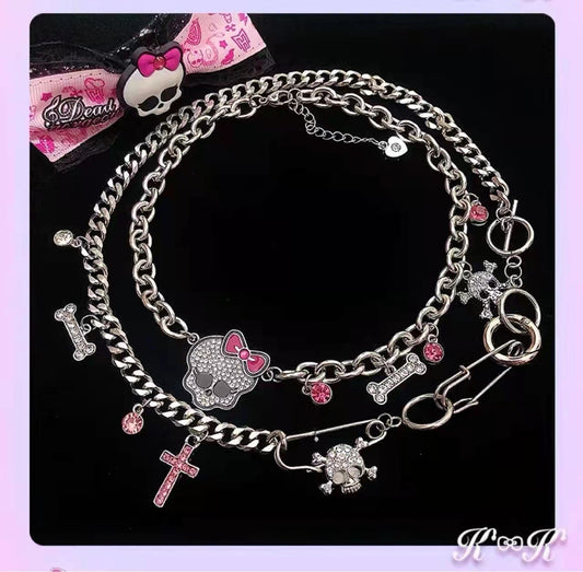 Ghost college earth cool hot girl necklace y2k cute jewelry collar chain