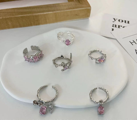 Sweet cool personalized pink zirconia ring