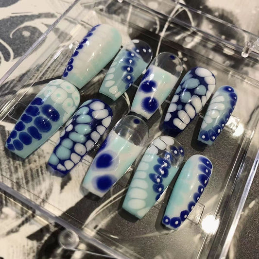 Europe and the United States handmade wearing nail swoosh crocodile pattern burst nail