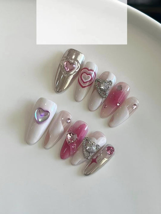 Hand-painted love metal West Queen sweet cool spicy girl wind small red book with the same handmade light therapy custom wear nail