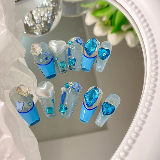 Customized nails with a high sense of taste, hand-painted design nails