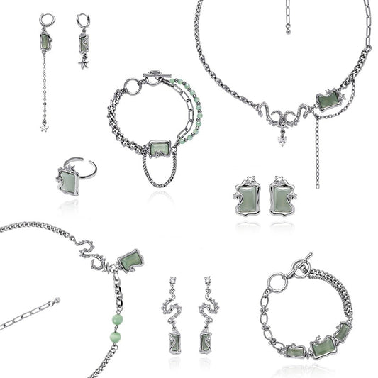Mint green series necklace female new Chinese luxury niche design fresh college wind senior sense of neck jewelry wholesale