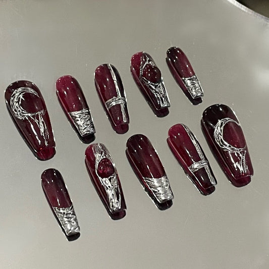 Silver Fusion Dark Moon Nails