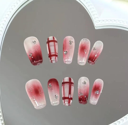Customized nails with a high sense of taste, hand-painted design nails