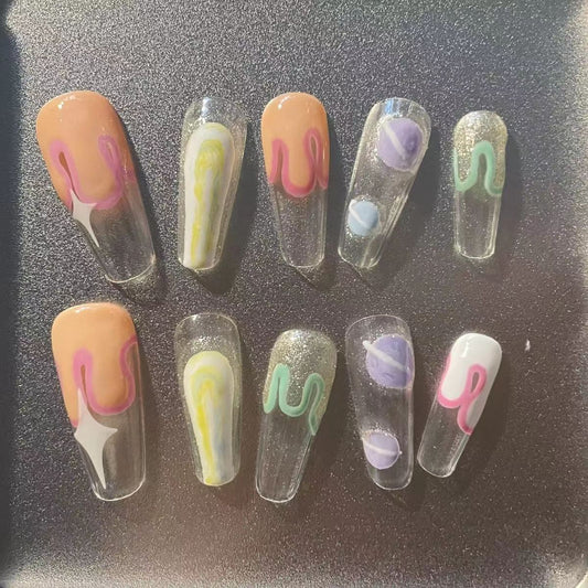 Summer ice cream wear nail small planet macaron color system sweet cool wind sweetheart hot girl millennium wind