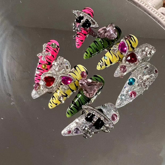 Spicy Queen West colorful zebra print wear nail art