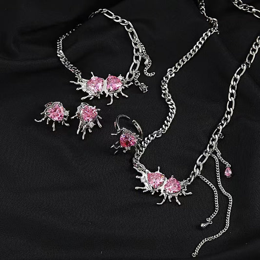 Love zirconia unique exaggerated ornaments sweet cool necklace