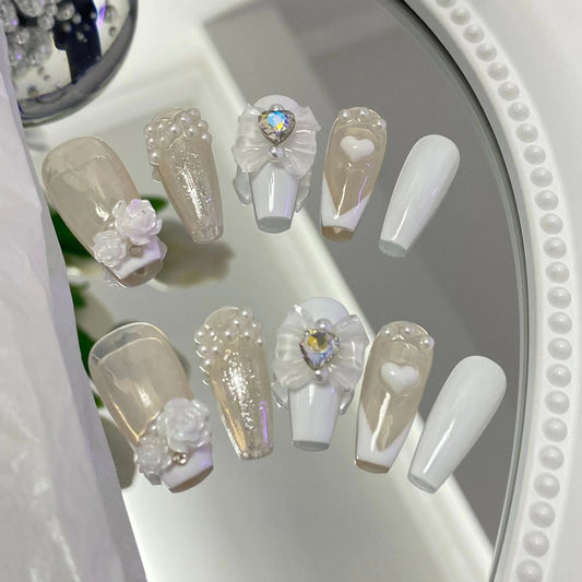 Customized nails with a high sense of taste, hand-painted design nails