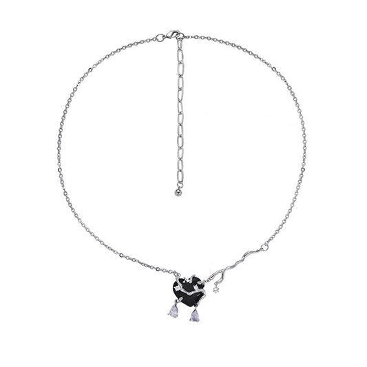 New Chinese dark love necklace female tide cool spicy girl niche design sense of Europe and the United States cross-border necklace collarbone chain wholesale