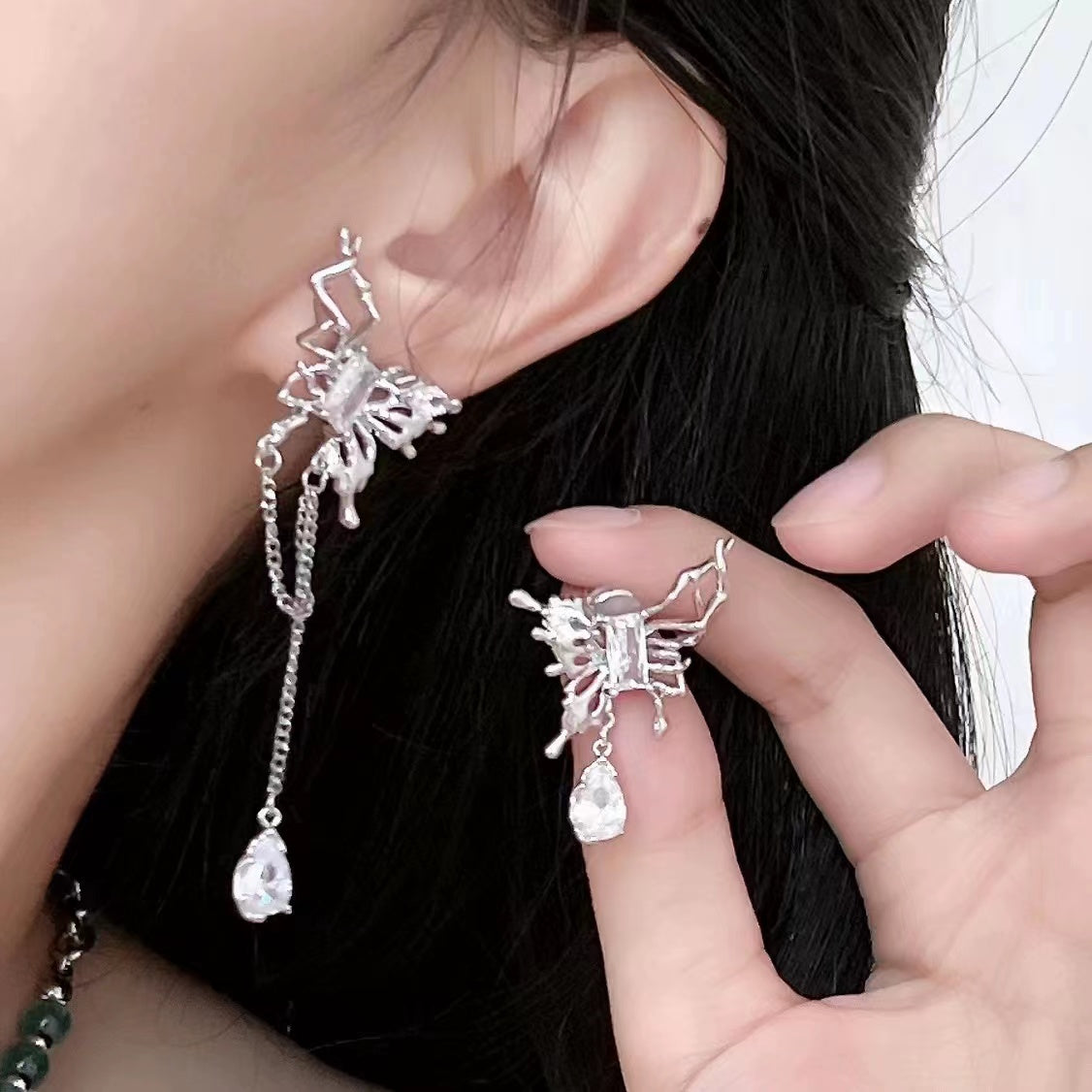 Butterfly necklace female summer niche design collarbone chain