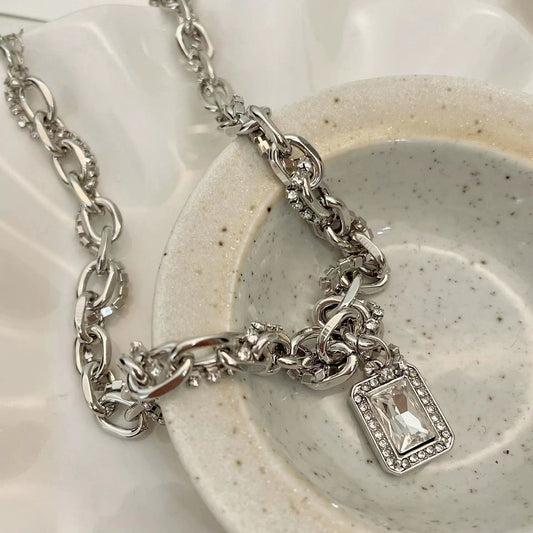 Set hip-hop cold wind accessories earrings collarbone chain