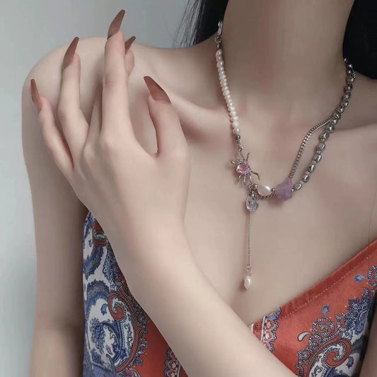Sweet Cool Pearl Heart Necklace