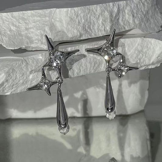 flash Diamond Star Earrings Female Minority Design Earrings