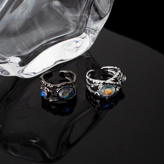Design cat eye irregular metal ring