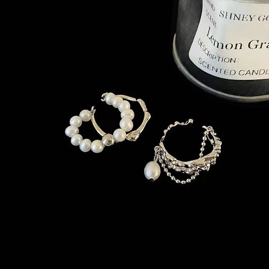 Pearl Irregular Metal Ring