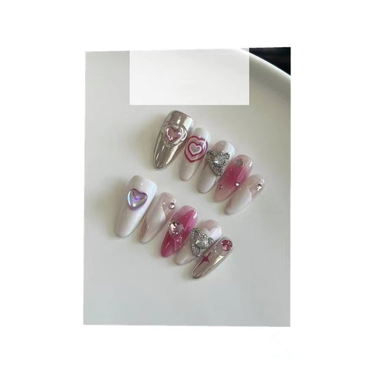 Hand-painted love metal West Queen sweet cool spicy girl wind small red book with the same handmade light therapy custom wear nail