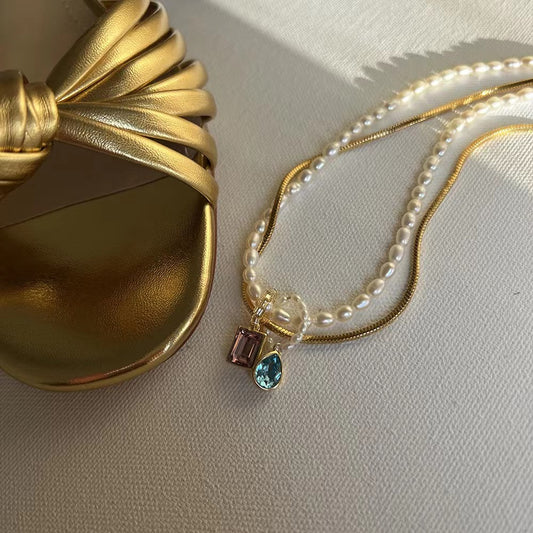Diamond Pearl Necklace