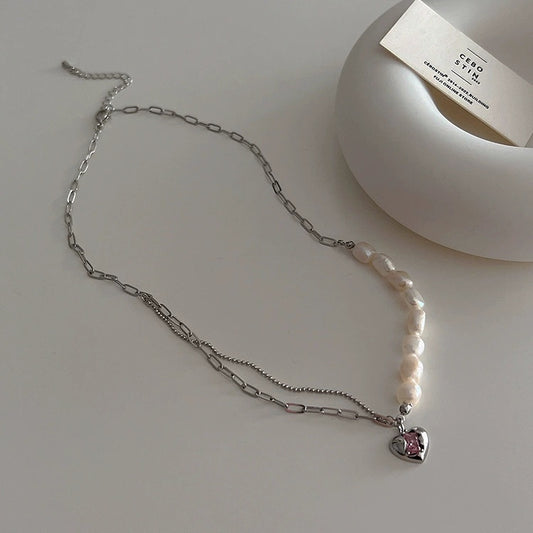 High class love pearl necklace