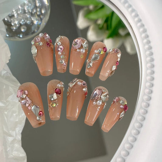 Customized nails with a high sense of taste, hand-painted design nails