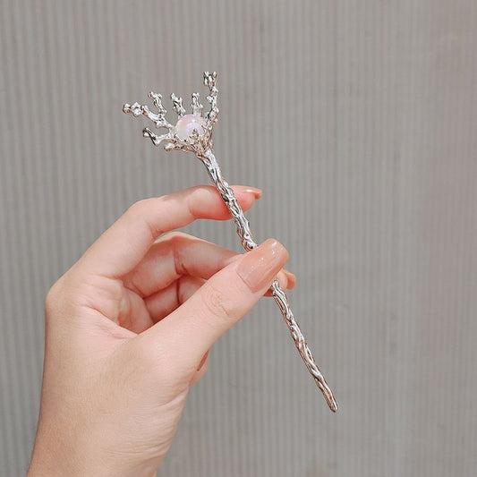Temperament Ancient style Pearl Hairpin Advanced sense Simple modern hairpin Women Chinese cheongsam Pan hair Retro hairpin headdress