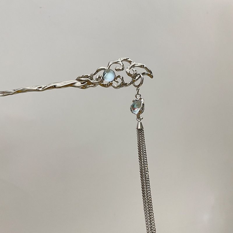 China-Chic Fengyue Guangshi Moon Eclipse Hairpin Female Xia Advanced Hairpin 2022 New style Tassel Hairpin Hanfu Hairpin