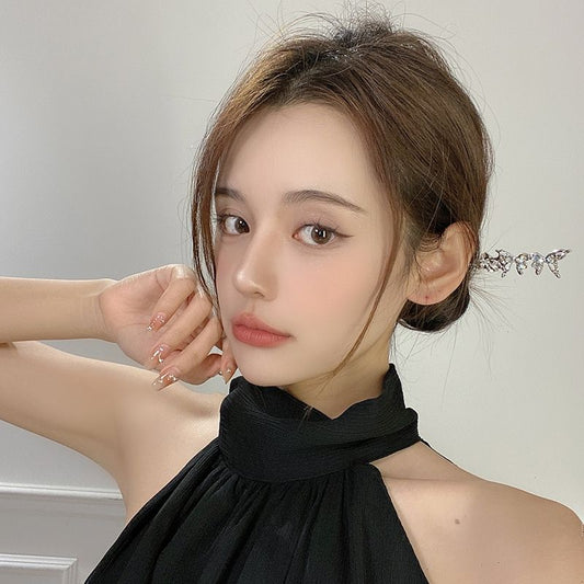 Cool Wind Moonlight Stone Butterfly Hairpin Female Minority Design Advanced Texture Hairpin Personality Hair Ornament