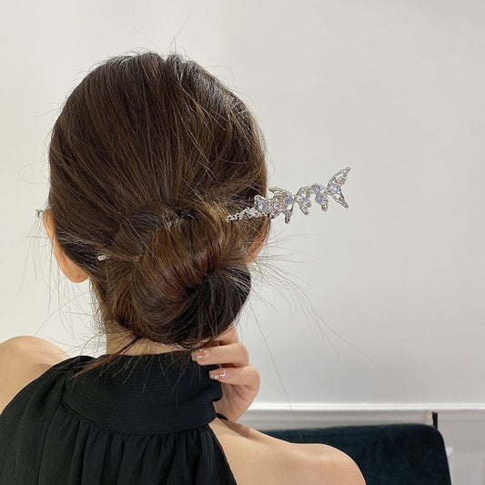Cool Wind Moonlight Stone Butterfly Hairpin Female Minority Design Advanced Texture Hairpin Personality Hair Ornament