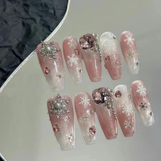 Nail accessories silver series zircon butterfly net red popular star and moon pendant with diamond nail diamond metal color retention