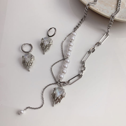 Small design glacier natural  pendant tassel pearl necklace female