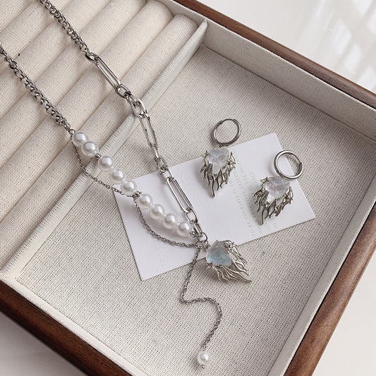 Small design glacier natural  pendant tassel pearl necklace female