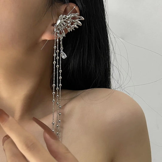 Original different butterfly spirit series half butterfly tassel earrings female dragonfly earrings ear hook 2022 new earrings