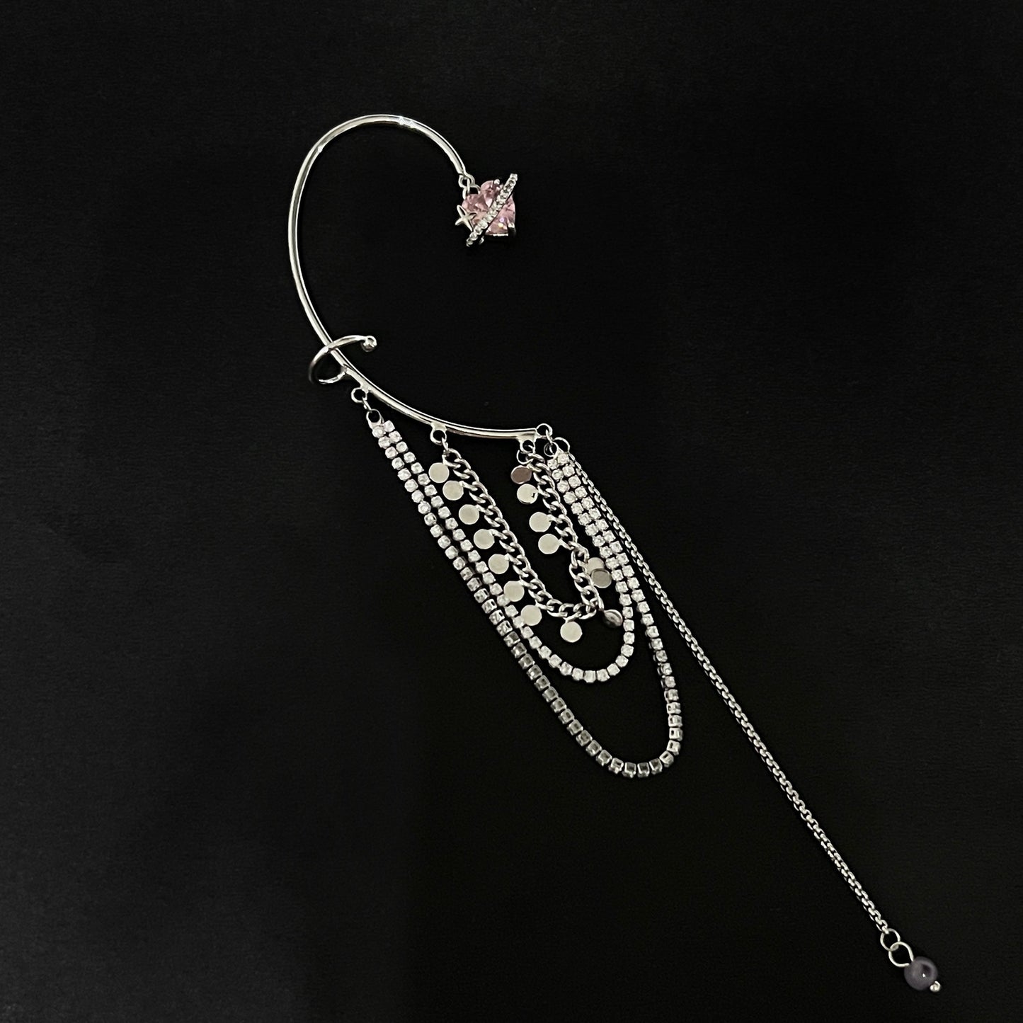 Original fairy ear powder, love tassel ear hook ins, niche design, advanced ear clip without ear hole