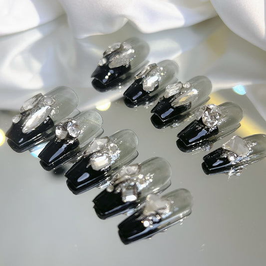 New Spice Girl's Flash, Sweet and Cool French Nail, Light and Luxury, Customized Product with High Sense