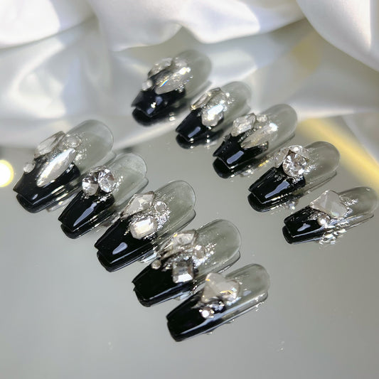 New Spice Girl's Flash, Sweet and Cool French Nail, Light and Luxury, Customized Product with High Sense