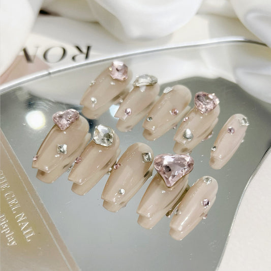 2022 new handmade nail wear, autumn and winter fairy nail enhancement, high sense, customized finished product, medium and long style