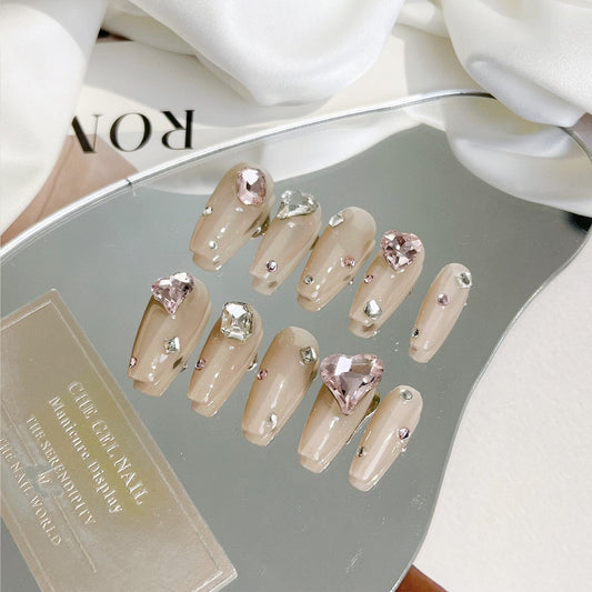 2022 new handmade nail wear, autumn and winter fairy nail enhancement, high sense, customized finished product, medium and long style